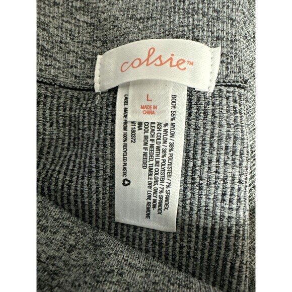 Womens Gray Colsie Seamless Ribbed Leggings Size L Baselayer Ski Outdoor Layer - Picture 3 of 4